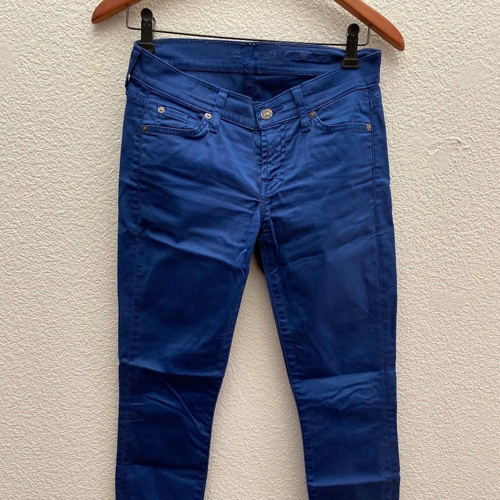Gwenevere Skinny Pants Blue Color 7 For All Mankind Low Rise JU0041982 25 x 29.5